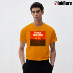 Men’s Beach Weather Sunset V-Neck Tee in orange | Sharp, Breathable, Everyday Staple