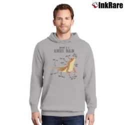 Men’s Bearded Dragon Lover Anatomy Graphic Classic Pullover Hoodie in sport grey | Cozy, Durable, Modern Fit
