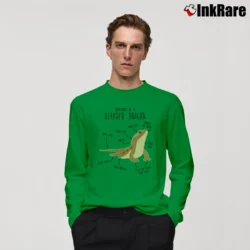 Men’s Bearded Dragon Lover Anatomy Graphic Classic Long-Sleeve Shirt in irish green | Sleek, Lightweight, Year-Round Wear