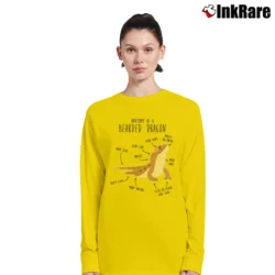 Women’s Bearded Dragon Lover Anatomy Graphic Classic Long-Sleeve Top in yellow | Sleek, Versatile, All-Season