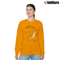 Women’s Bearded Dragon Lover Anatomy Graphic Classic Relaxed Sweatshirt in orange | Soft, Laid-Back Vibe
