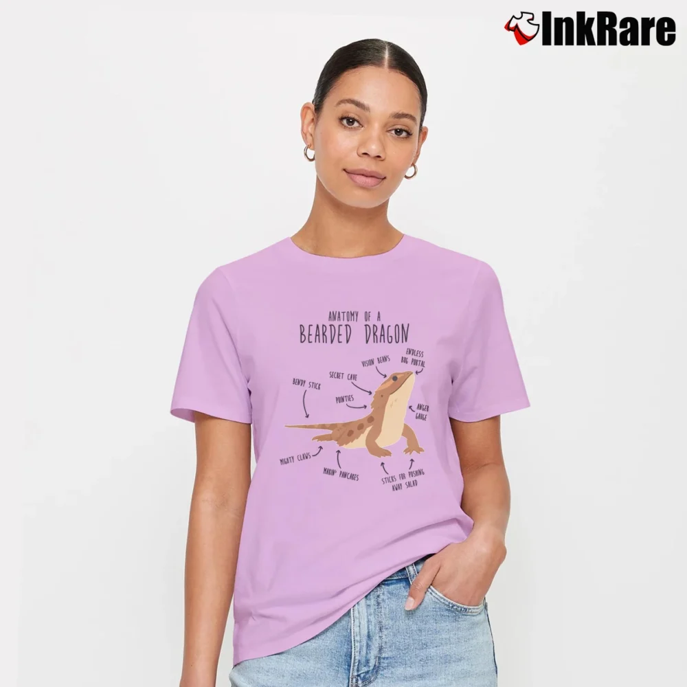 Women’s Bearded Dragon Lover Anatomy Graphic Classic Signature T-Shirt in light pink | Soft, Flattering Fit
