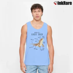 Men’s Bearded Dragon Lover Anatomy Graphic Classic Tank Top in light blue | Breathable, Active-Friendly Design