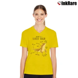 Women’s Bearded Dragon Lover Anatomy Graphic Classic V-Neck Tee in yellow | Chic Neckline, Soft Texture