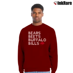 Men’s Bears Beets Buffalo Bills Crewneck Sweatshirt in maroon | Cozy Fabric, Clean Style