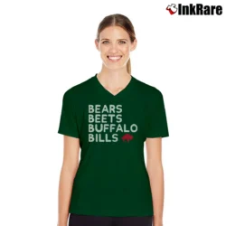 Women’s Bears Beets Buffalo Bills V-Neck Tee in forest green | Chic Neckline, Soft Texture