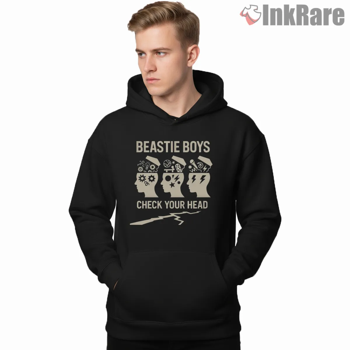 Beastie Boys Check Your Head Icon Faces Shirt on black hoodie for men graphic tee