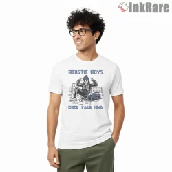 Beastie Boys Check Your Head Skeleton Boombox Shirt on white short sleeve shirt for men graphic tee