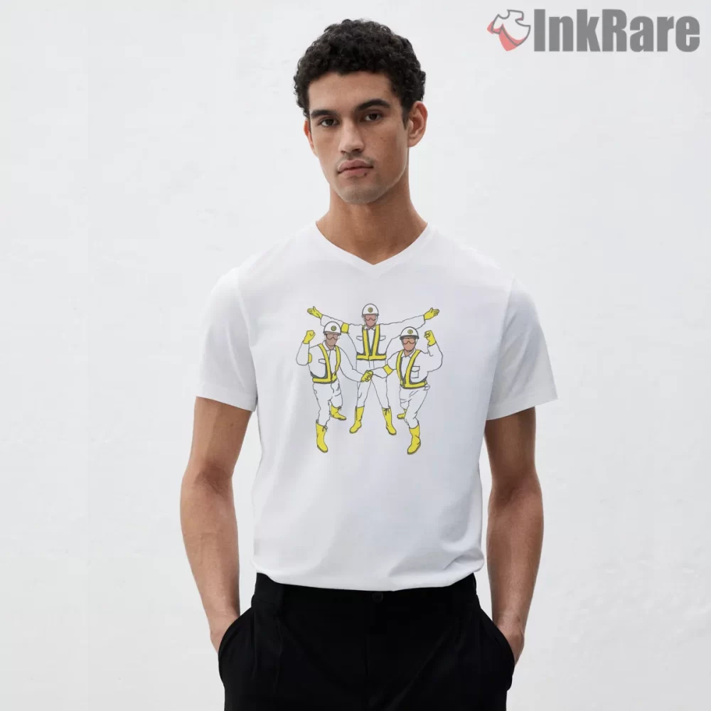 Beastie Boys Intergalactic Dance Squad Shirt on white v-neck shirt for men graphic tee