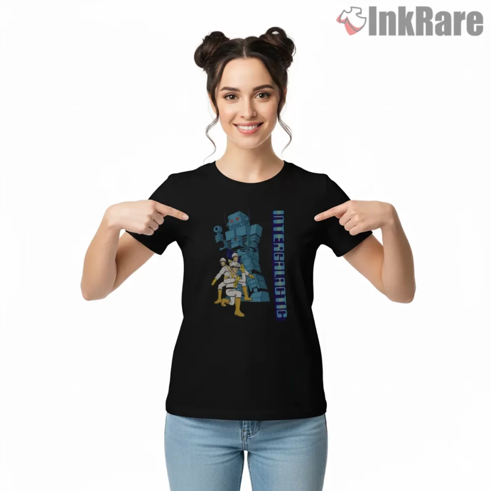 Beastie Boys Intergalactic Robot Street Mission Shirt on black short sleeve shirt for women graphic tee