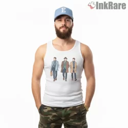 Beastie Boys Sabotage Street Style Outfit Shirt on white tank top for men graphic tee