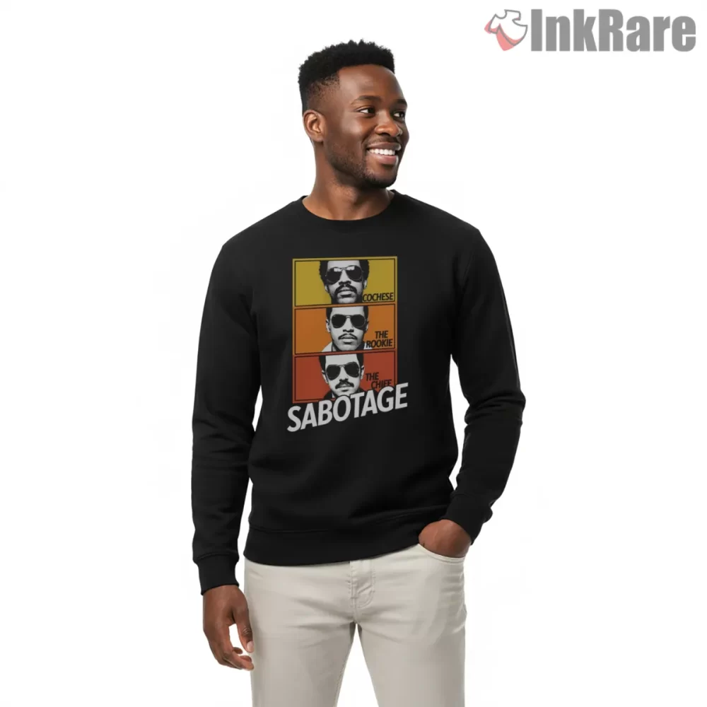 Beastie Boys Sabotage Triple Portrait Color Block Shirt on graphic shirt for men graphic tee