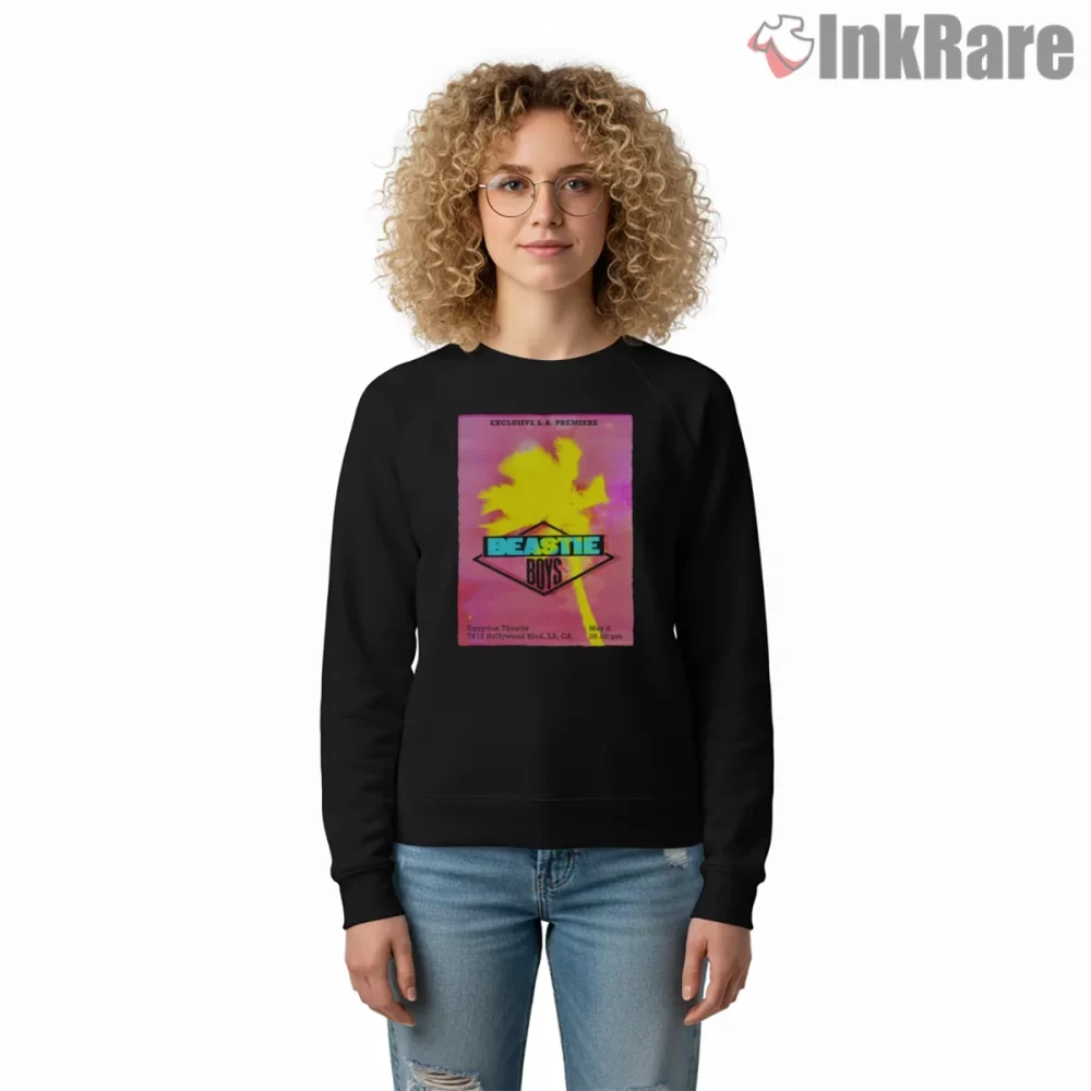 Beastie Boys Us Tour Neon Premiere Poster Shirt on graphic shirt for women graphic tee