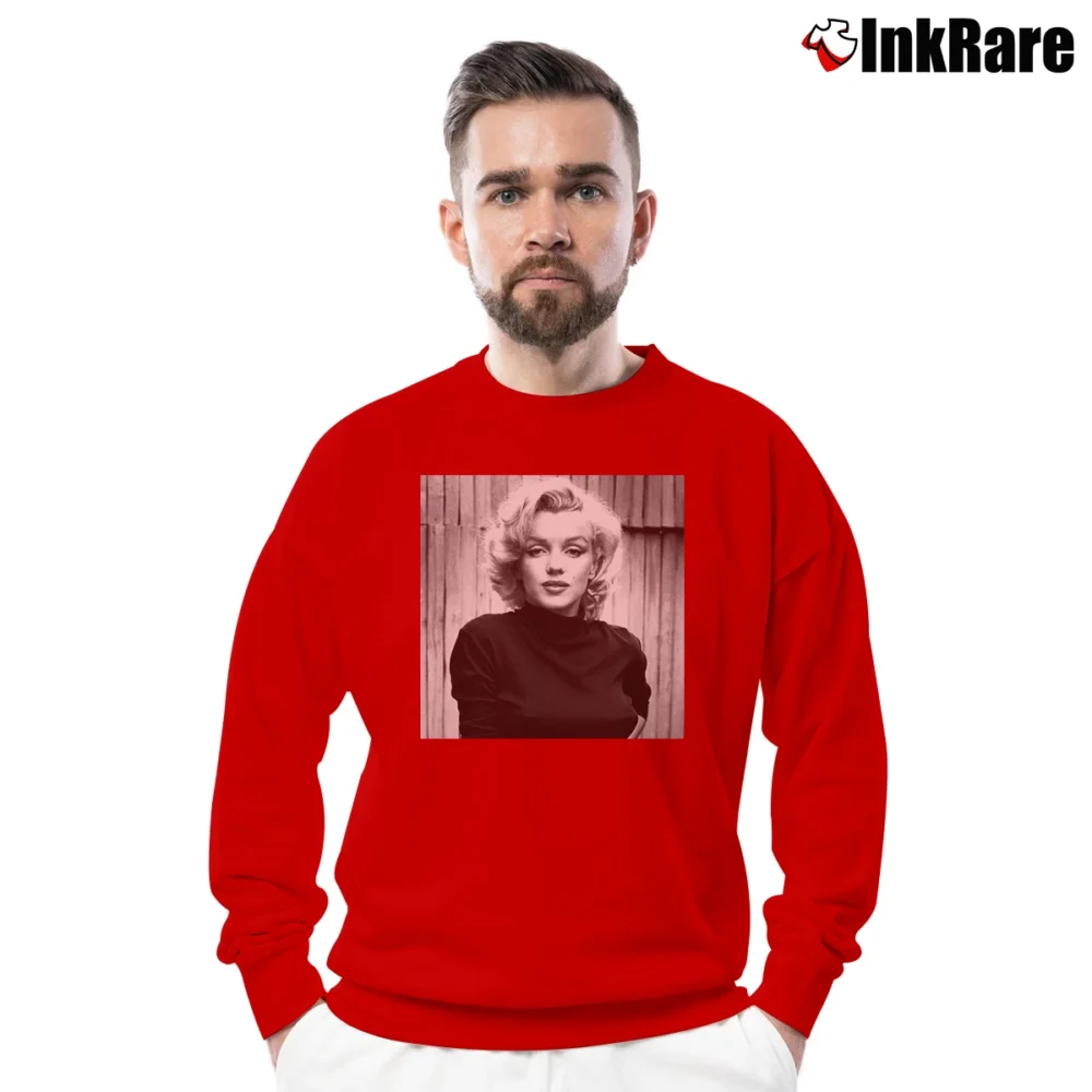 Men’s Beautiful Marilyn Monroe Crewneck Sweatshirt in red | Cozy Fabric, Clean Style