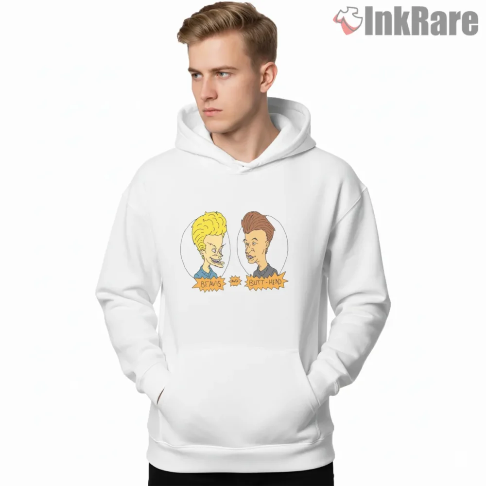 Beavis And Butt Head Classic Huh Huh Portrait Shirt on white hoodie for men graphic tee