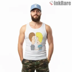 Beavis And Butt Head Dumbass Sign Prank Shirt on white tank top for men graphic tee