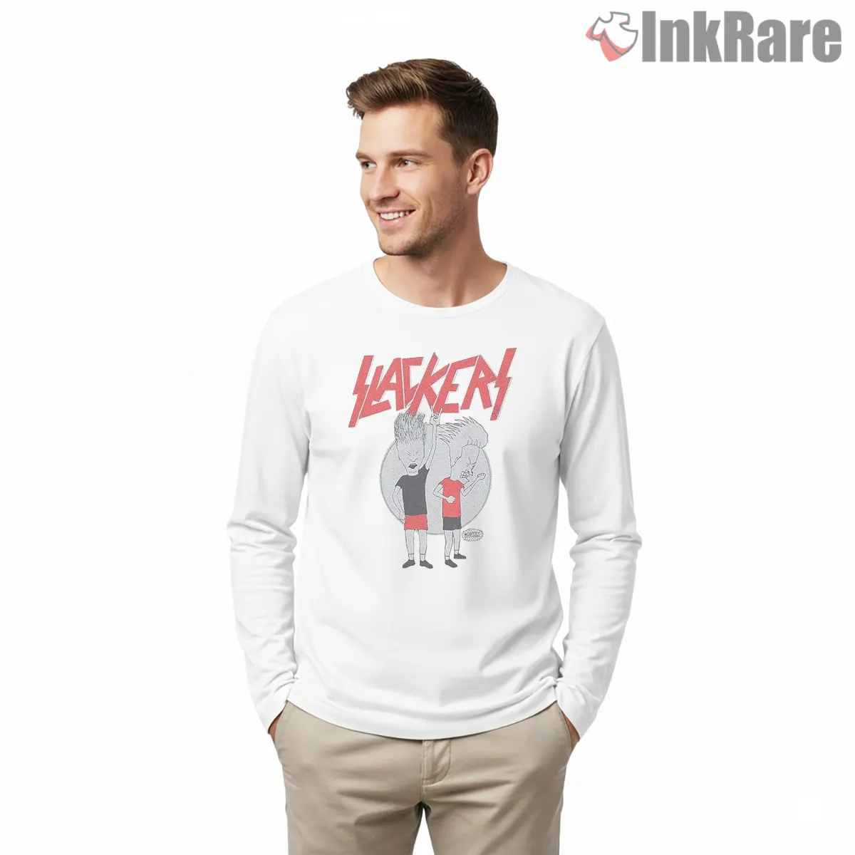Beavis And Butt Head Slackers Sketch Style Shirt on white long sleeve shirt for men graphic tee