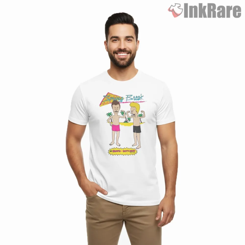 Beavis And Butt Head Spring Break Beach Party Shirt on white short sleeve shirt for men graphic tee