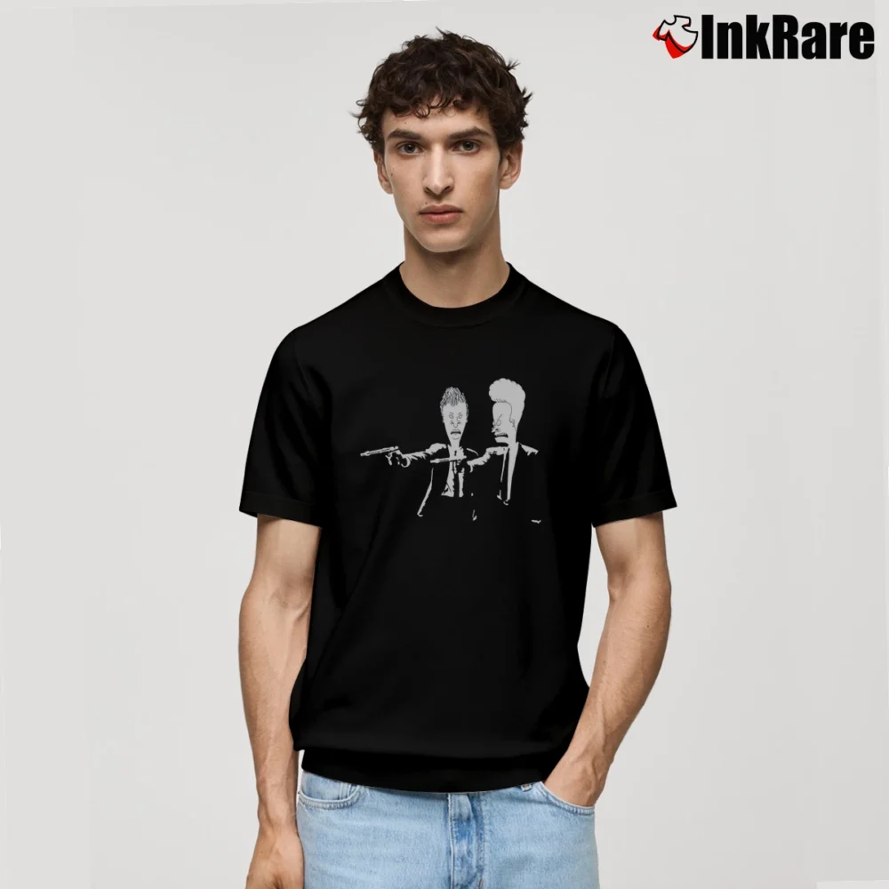 Men’s Beavis And Butthead Pulp Fiction Classic T-Shirt in black | Soft, Breathable Everyday Wear