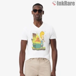 Beavis I Hear And Obey Dumpster Fire Worship Shirt on white v-neck shirt for men graphic tee