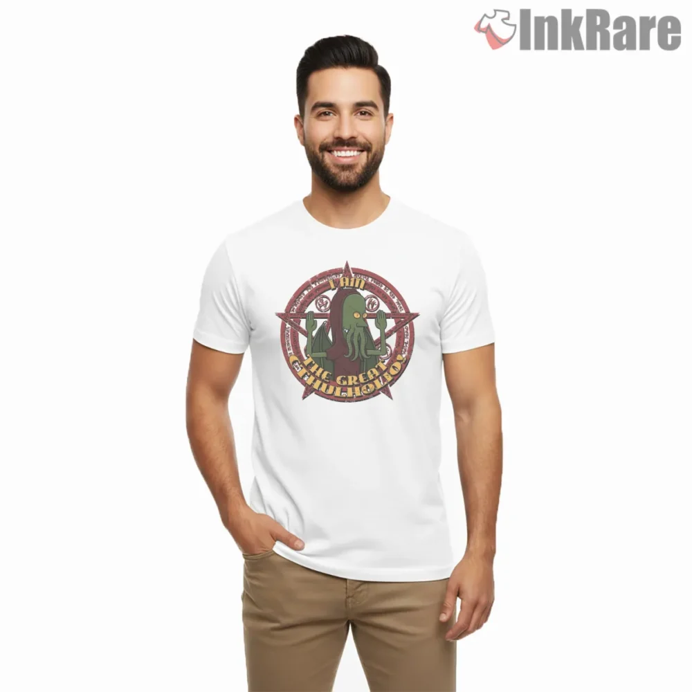 Beavis The Great Cthulholio Eldritch Parody Shirt on white short sleeve shirt for men graphic tee