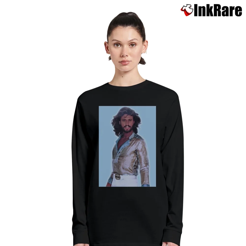 Women’s Bee Gee Barry Gibb 70s Style Long-Sleeve Top in black | Sleek, Versatile, All-Season