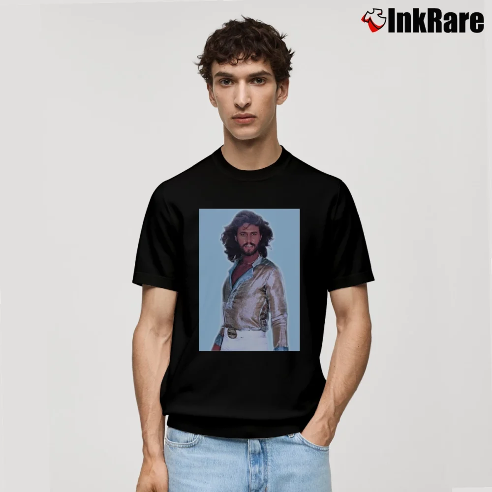 Men’s Bee Gee Barry Gibb 70s Style Classic T-Shirt in black | Soft, Breathable Everyday Wear
