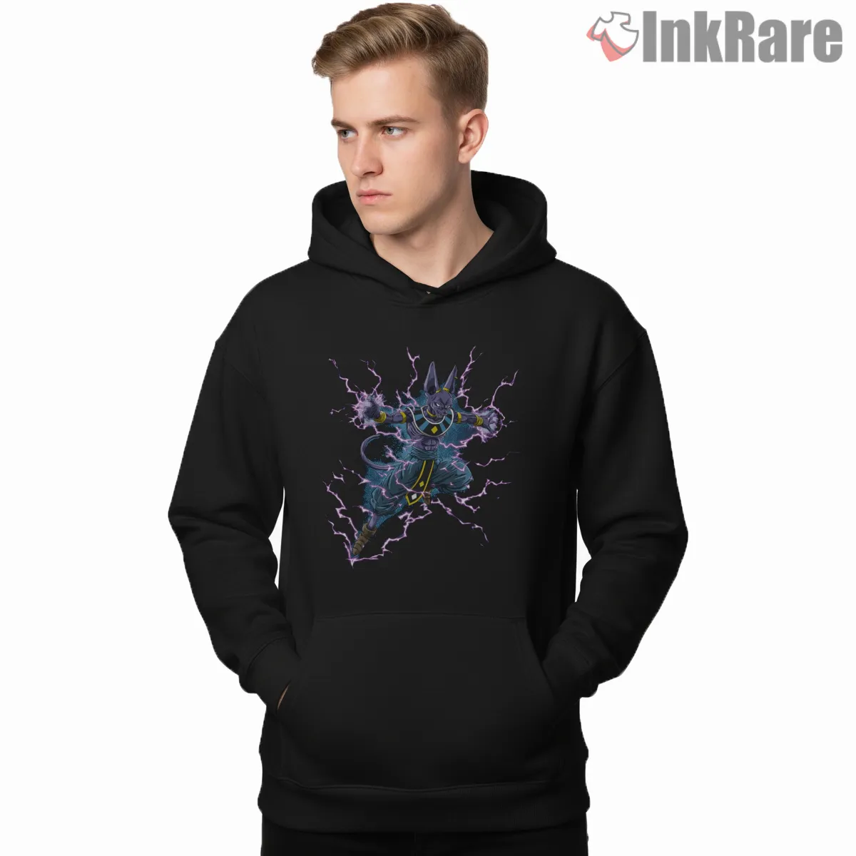 Beerus Cosmic Thunder God Hoodie Black Beerus Cosmic Thunder God Shirt on black hoodie for men graphic tee