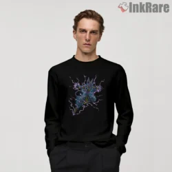 Beerus Cosmic Thunder God Shirt on black long sleeve shirt for men graphic tee