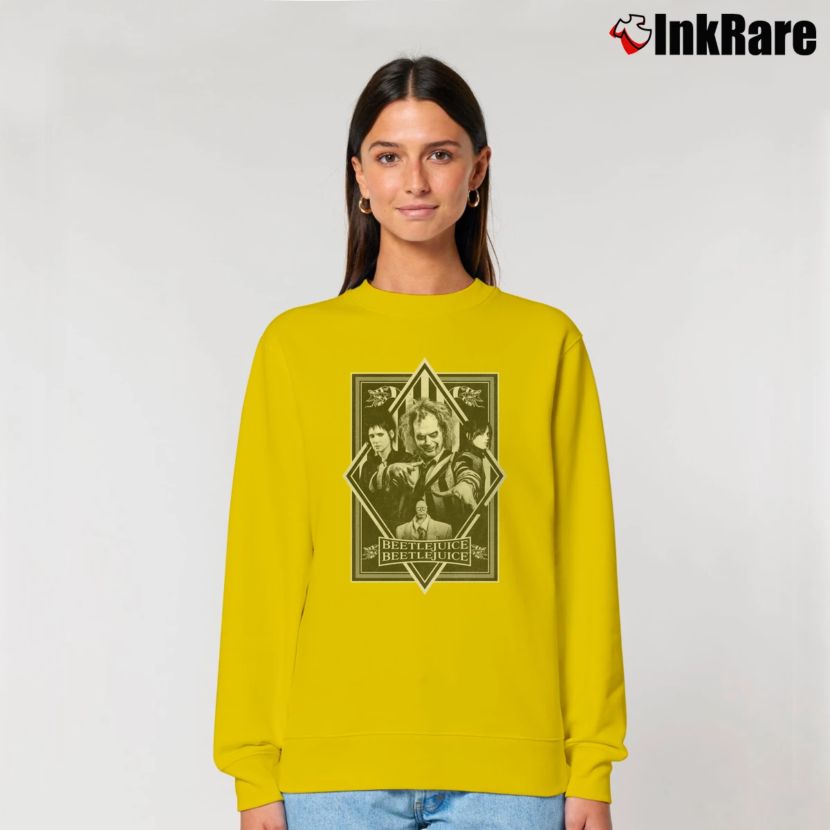 Beetlejuice Beetlejuice Women’s Relaxed Sweatshirt in yellow – Cozy Casual Women’s Beetlejuice Beetlejuice Relaxed Sweatshirt in yellow | Soft, Laid-Back Vibe