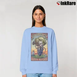 Women’s Beetlejuice Betelgeuse Matches Relaxed Sweatshirt in light blue | Soft, Laid-Back Vibe