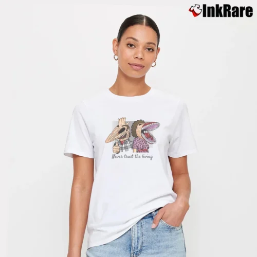 Beetlejuice Don’t Trust The Living Women’s Tee in white – Effortless Style Women’s Beetlejuice Don't Trust The Living T-Shirt in white | Soft, Flattering Fit