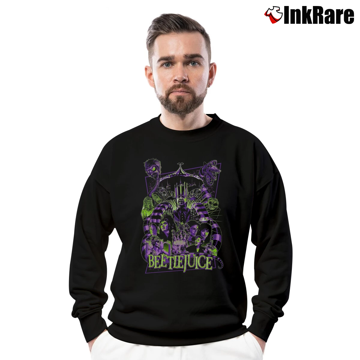 Beetlejuice Horror Movie Men’s Crewneck Sweatshirt in black – Soft & Durable Men’s Beetlejuice Horror Movie Crewneck Sweatshirt in black | Cozy Fabric, Clean Style