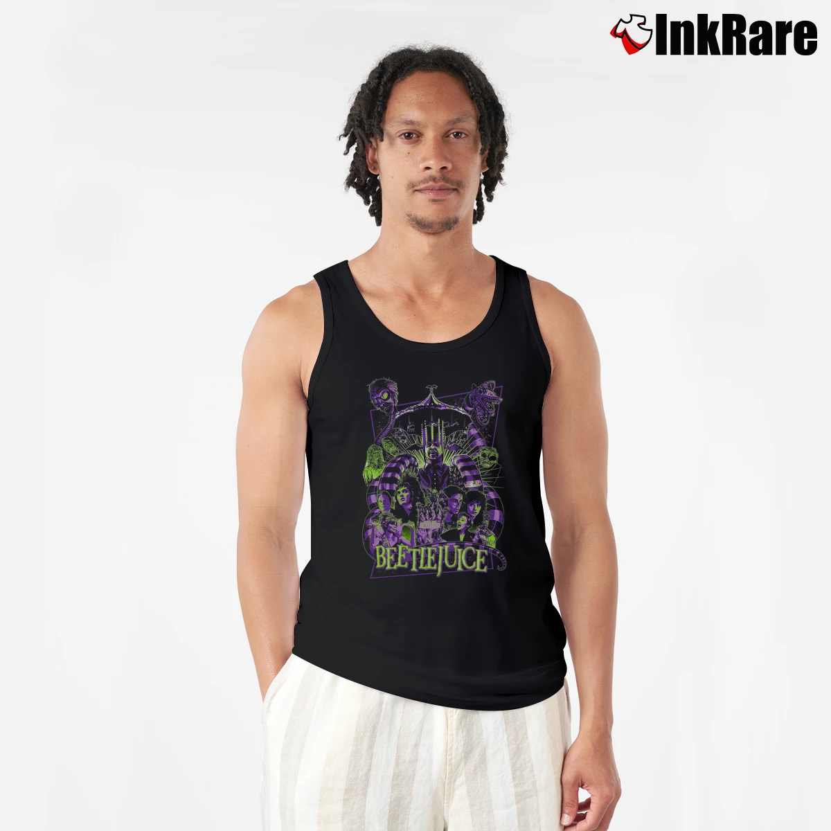 Beetlejuice Horror Movie Men’s Performance Tank in black – Lightweight Comfort Men’s Beetlejuice Horror Movie Tank Top in black | Breathable, Active-Friendly Design