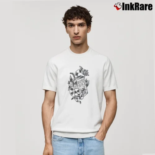 Beetlejuice Sandworm Men’s Classic Tee in white – Premium Comfort Men’s Beetlejuice Sandworm Classic T-Shirt in white | Soft, Breathable Everyday Wear