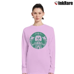 Women’s Beetlejuice Starbucks Funny Horror Long-Sleeve Top in light pink | Sleek, Versatile, All-Season