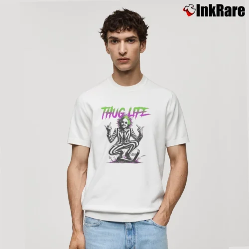 Beetlejuice Thug Life Men’s Classic Tee in white – Premium Comfort Men’s Beetlejuice Thug Life Classic T-Shirt in white | Soft, Breathable Everyday Wear