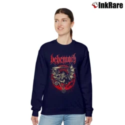 Women’s Behemoth Demon Reaper Metal Graphic Relaxed Sweatshirt in navy | Soft, Laid-Back Vibe