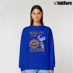 Women’s Being Cool Is My Costume Snoopy Halloween Relaxed Sweatshirt in royal blue | Soft, Laid-Back Vibe
