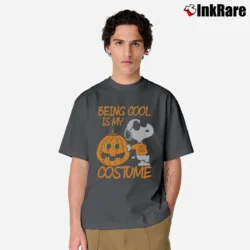 Men’s Being Cool Is My Costume Snoopy Halloween Classic T-Shirt in charcoal | Soft, Breathable Everyday Wear
