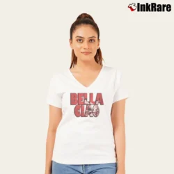Women’s Bella Ciao V-Neck Tee in white | Chic Neckline, Soft Texture