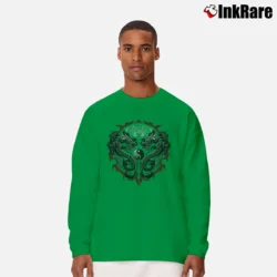 Men’s Bengal Rising Tiger Yin Yang Asian Art Long-Sleeve Shirt in irish green | Sleek, Lightweight, Year-Round Wear