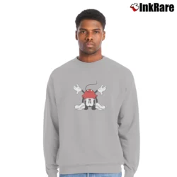 Men’s Bent Over Mickey Mouse Crewneck Sweatshirt in sport grey | Cozy Fabric, Clean Style