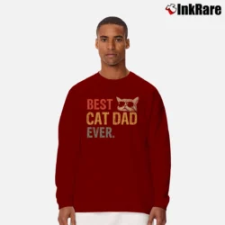 Men’s Best Cat Dad Ever Cat Daddy Gift Long-Sleeve Shirt in maroon | Sleek, Lightweight, Year-Round Wear