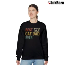 Women’s Best Cat Dad Ever Cat Daddy Gift Relaxed Sweatshirt in black | Soft, Laid-Back Vibe
