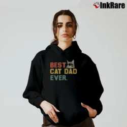Women’s Best Cat Dad Ever Funny Gift Cozy Hoodie in black | Warm, Structured, Stylish