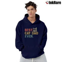 Men’s Best Cat Dad Ever Funny Gift Pullover Hoodie in navy | Cozy, Durable, Modern Fit