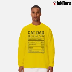 Men’s Best Cat Dad Funny Nutritional Facts Long-Sleeve Shirt in yellow | Sleek, Lightweight, Year-Round Wear