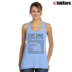 Women’s Best Cat Dad Funny Nutritional Facts Tank Top in light blue | Lightweight, Movement-Friendly