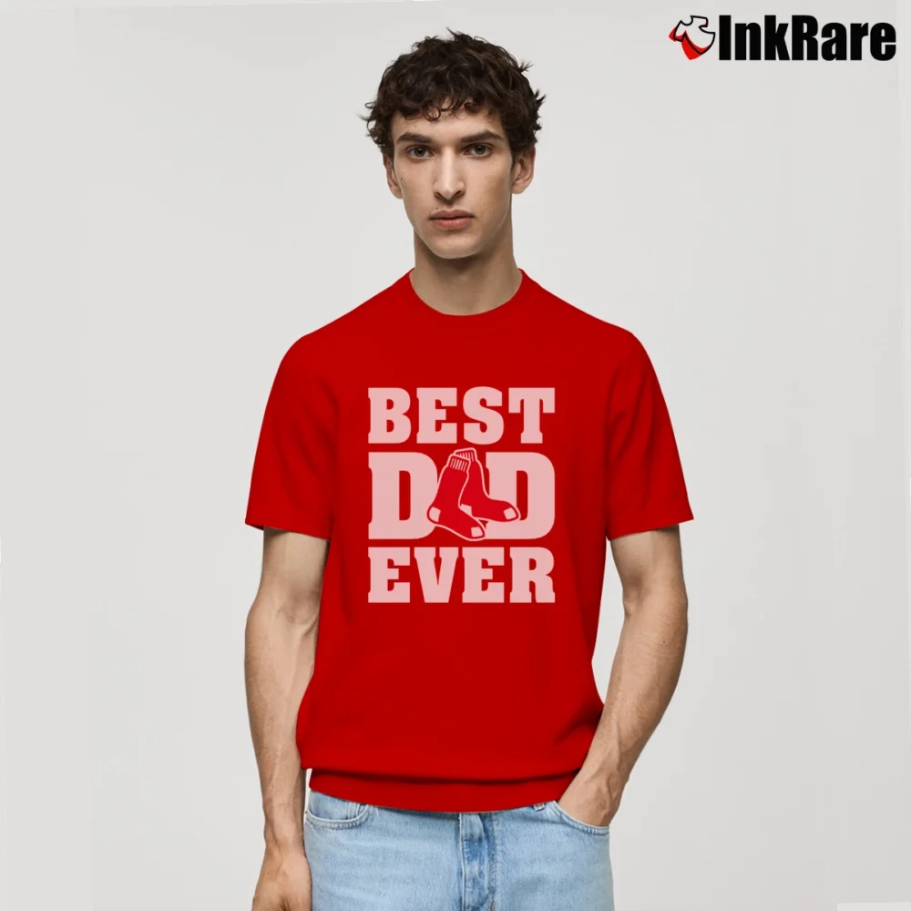 Men’s Best Dad Ever Boston Red Sox Fathers Day Classic T-Shirt in red | Soft, Breathable Everyday Wear